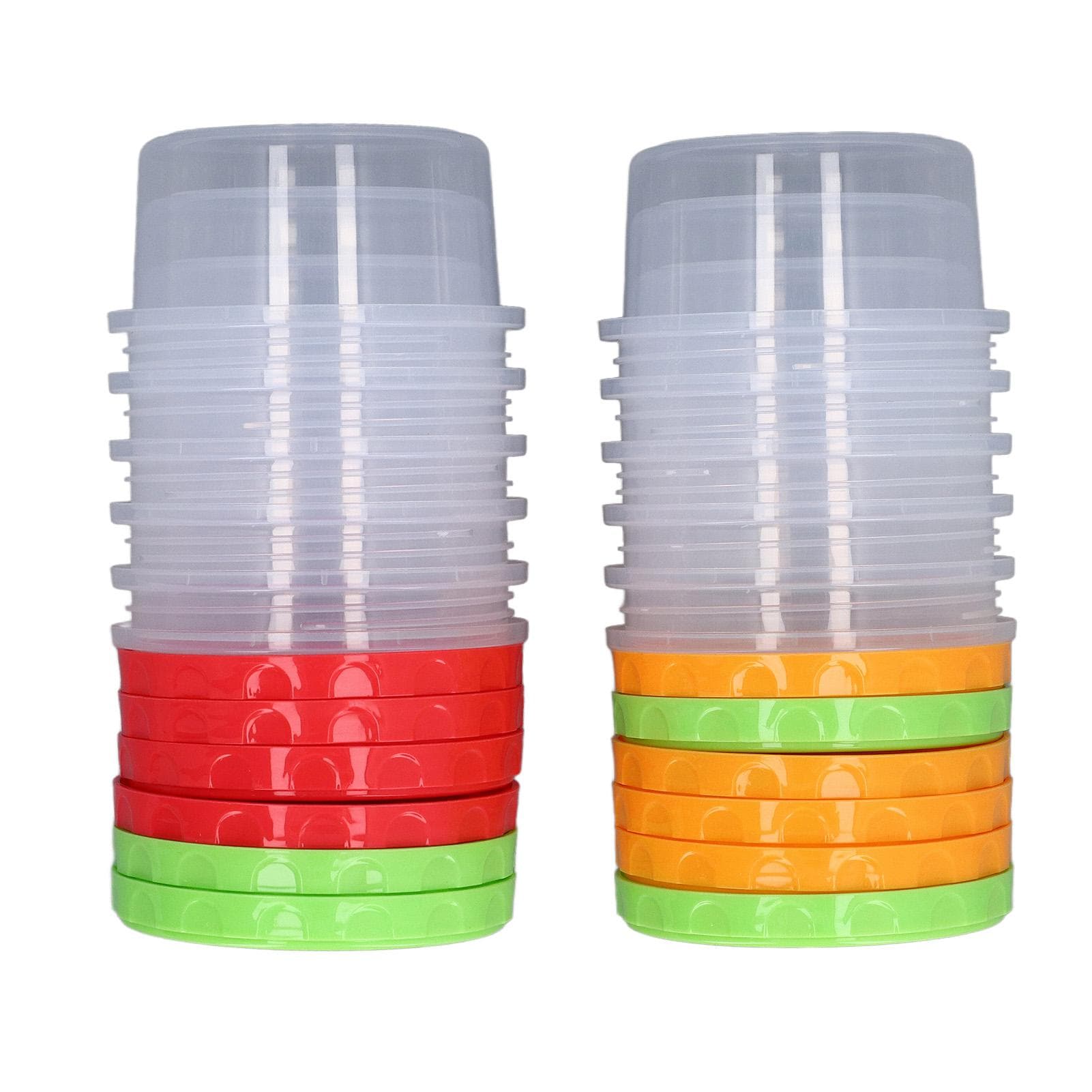 12 Sets 1 Cup Containers 8oz Stackable Reusable Round Plastic Food Containers with Lid for Portion L(for 6.5-9kg)