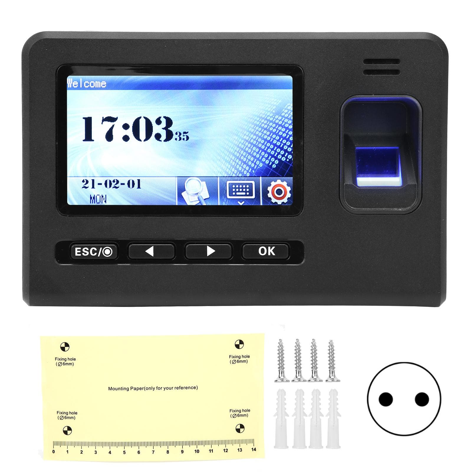 4.3in TFT Screen Time Attendance Password Fingerprint Recognition Office Clock Recorder Independent