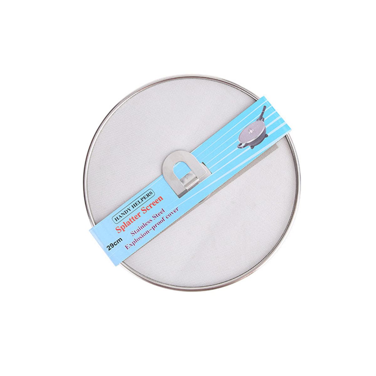 Oil Splatter Screen Anti-slip Stainless Steel Oil Splash Guard Frying Pan Oil Proofing Lid Mesh Pot Filter Cover Kitchen Cooking Tool 29cm