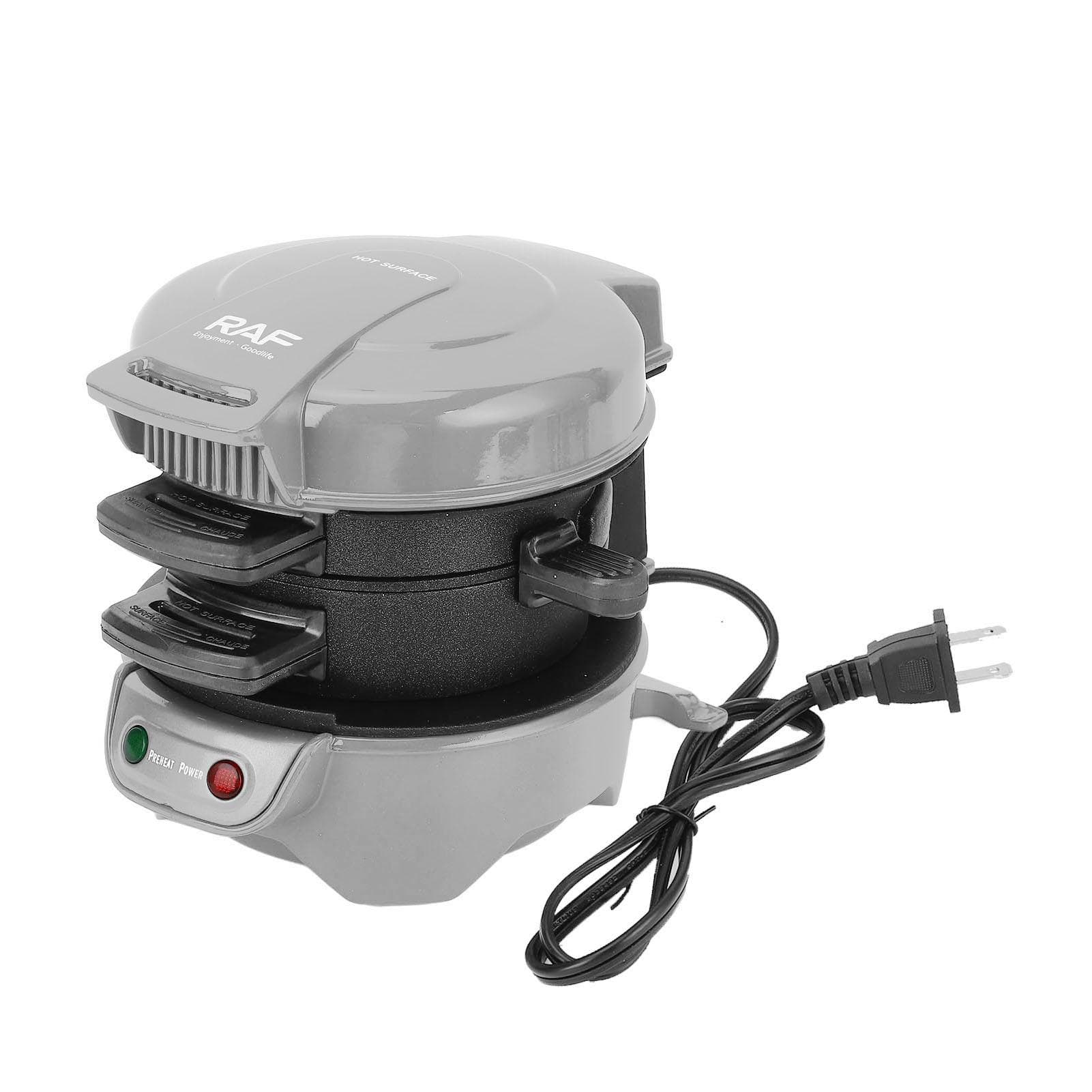 Breakfast Sandwich Maker Egg Cooker Breakfast Machine Customize Ingredients Easy Cleanup for Home L silver grey