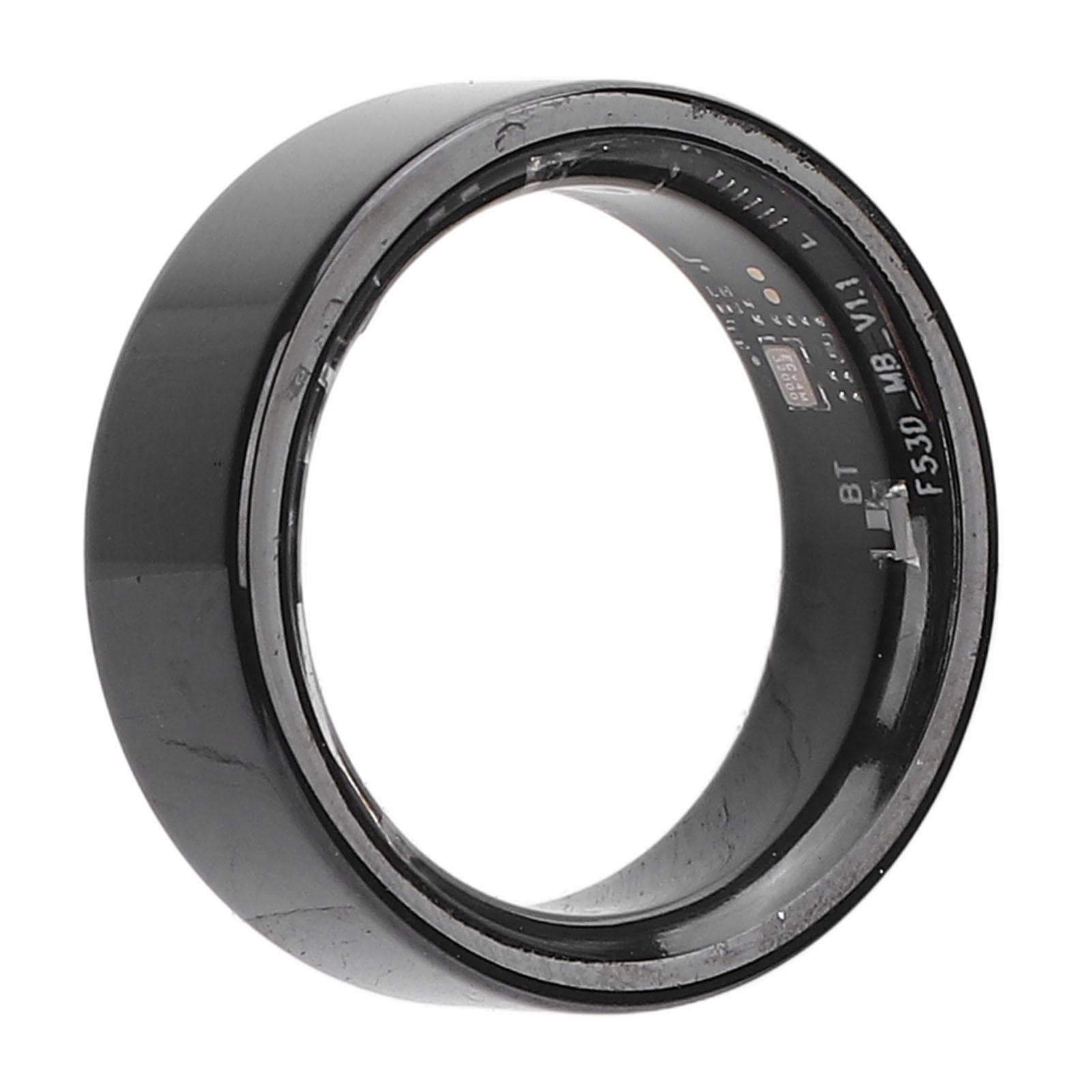 Smart Ring Bluetooth 5.0 IP68 Water Resistant Multi Sports Mode Stainless Steel Fitness Tracker ID 18.2mm / 0.72in black