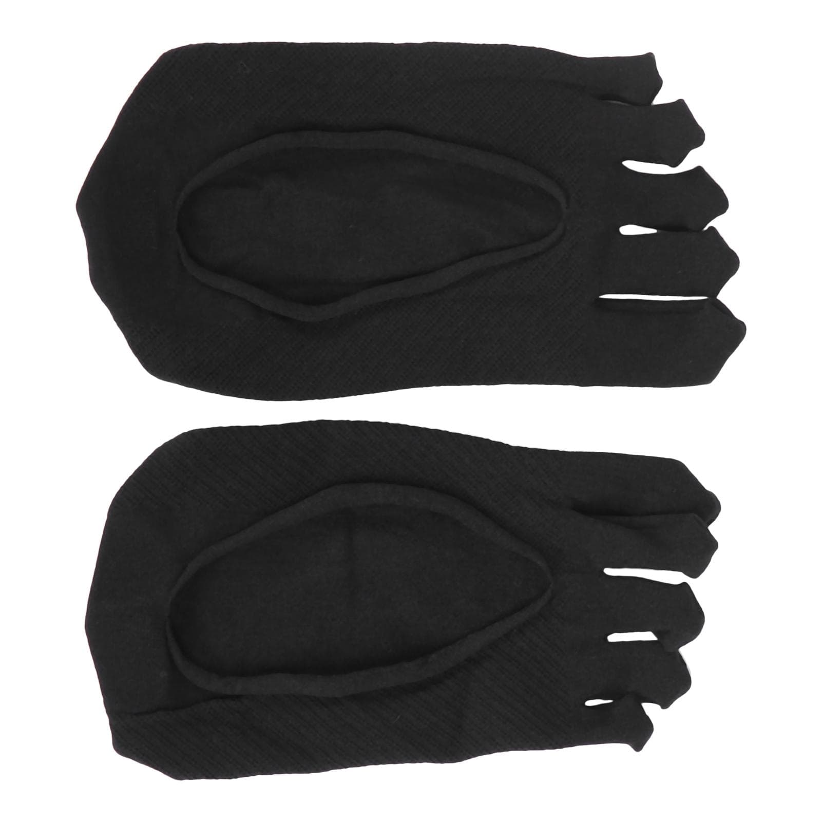 Women Toe Socks No Show Low Cut Thin Non Slip Invisible Breathable Socks with Gel TabGray black