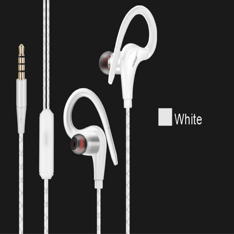 S760 Earhook Earphones Waterproof Running Sweatproof Sports Stereo Bass Music Headset white