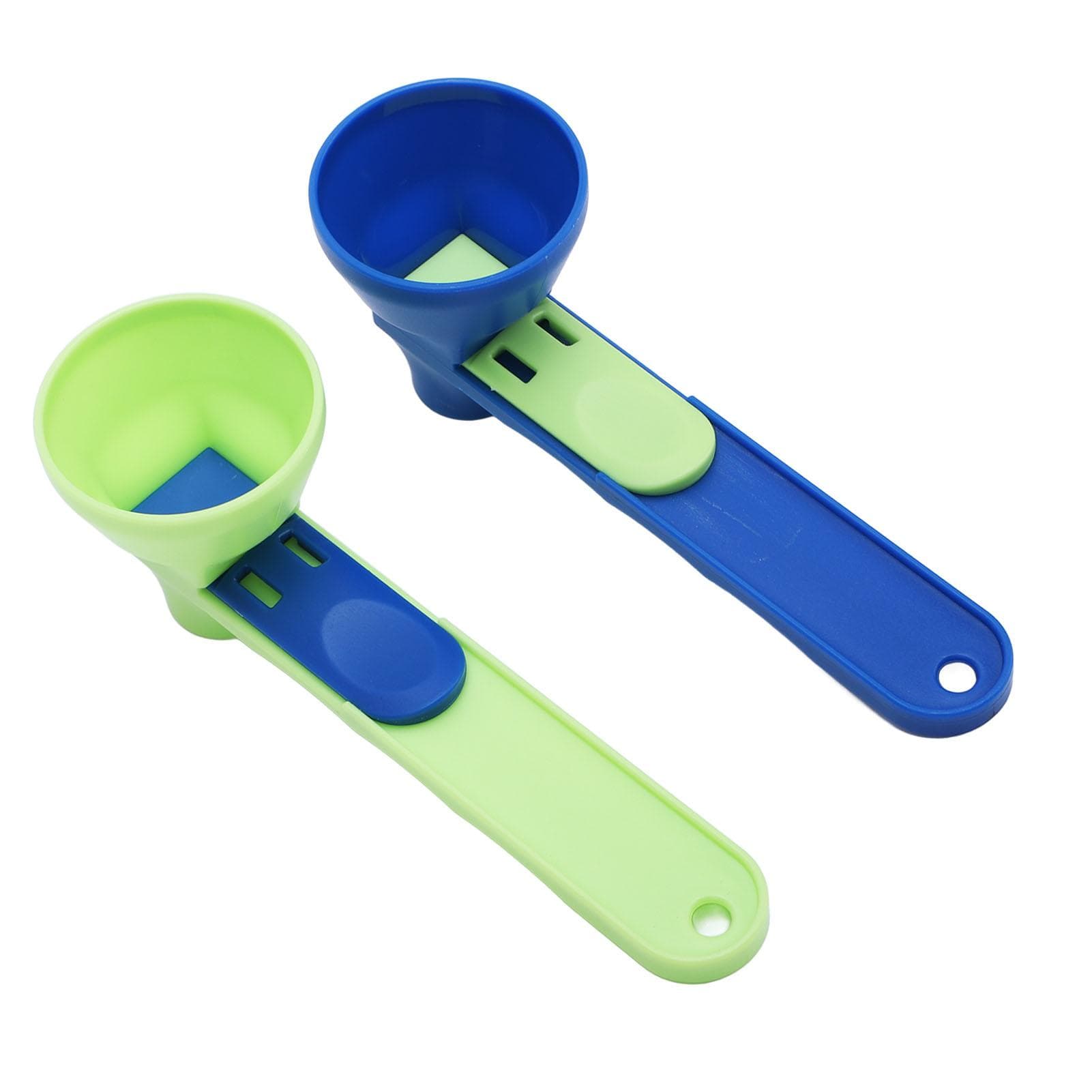 2PCS Protein Powder Funnel Scoop ABS Spill Proof Sliding Spoon Coffee Scoop Funnel for Sports Drink L