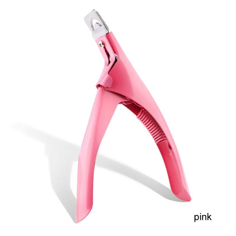 Manicure Clamp Clippers Special Type U Word Cut False Manicure Tools Cut Clipper Nail Manicure Tools pink