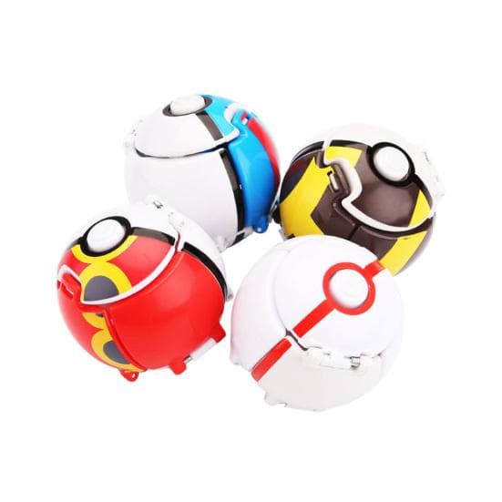 EDC 4Pcs Creative Mini Pokemon Pikachu Poke Ball Pop-up Deformation Toy Kids Gift