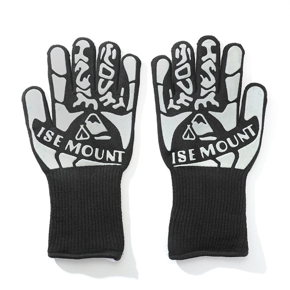 Flameretardant Heat Insulation Gloves High Temperature Proof Gloves Outdoor Camping Picnic BBQ