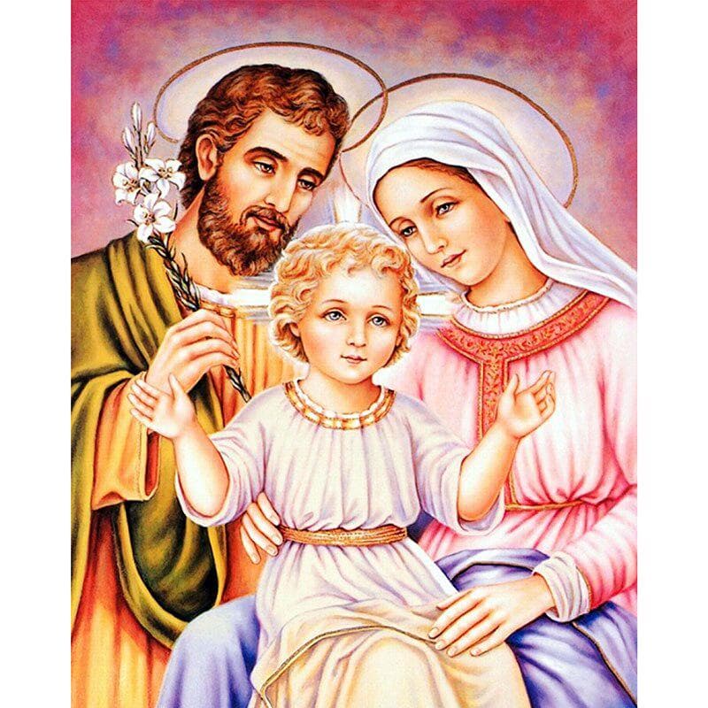 Diamond Embroidery Diamond Religious Family Cross Stitch Round Diamond Painting Diy Diamond Painting 20X30CM