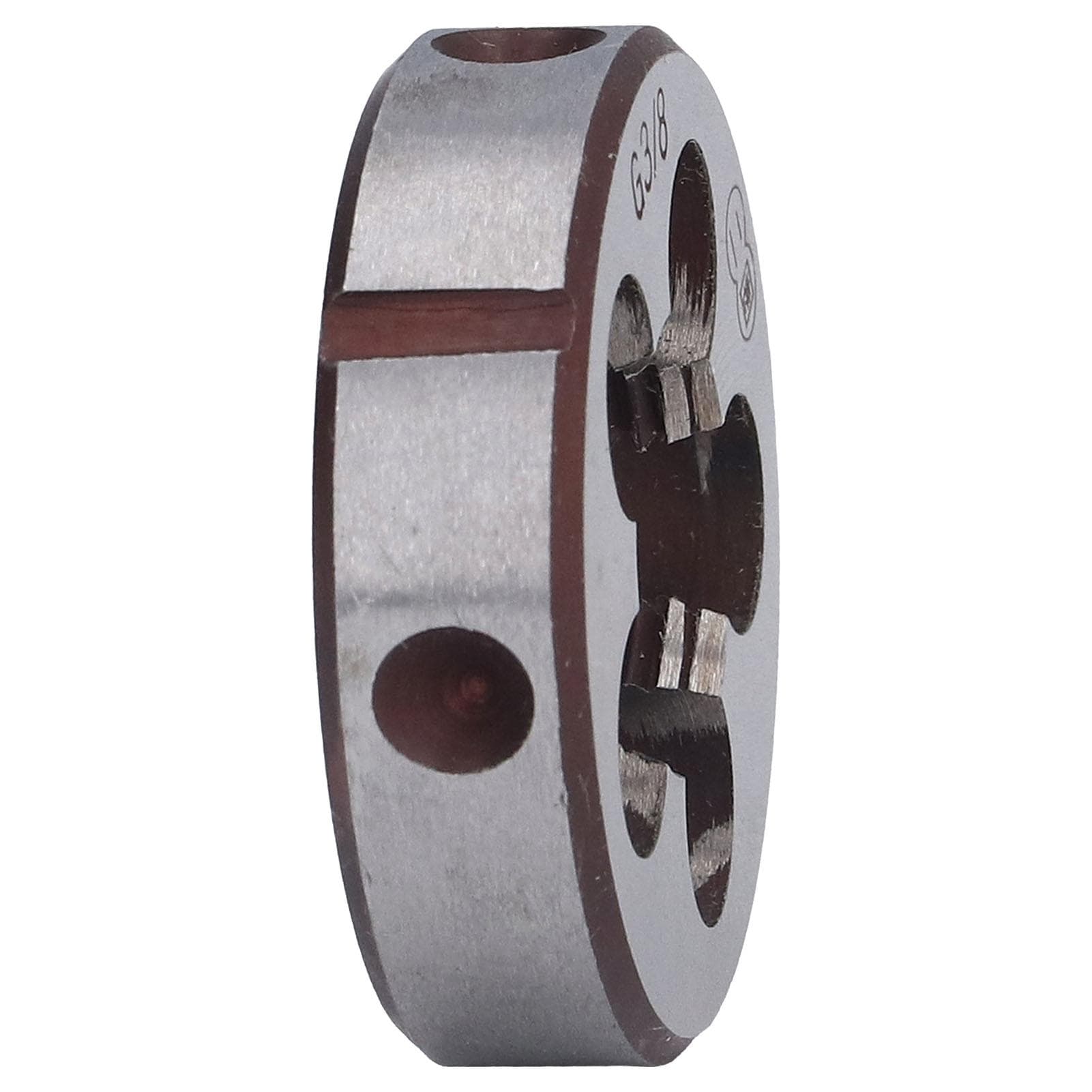 G38 Thread Repair Round Die Alloy Steel Cylindrical Pipe Threading Tool with 5 Chip Holes