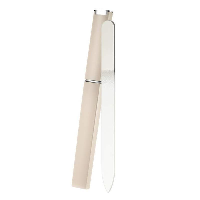 1pcs Colorful Glass Double-Sided Nail Files Strip Professional Transparent Gradient Crystal Polished DIY Manicure Tools Supplies white