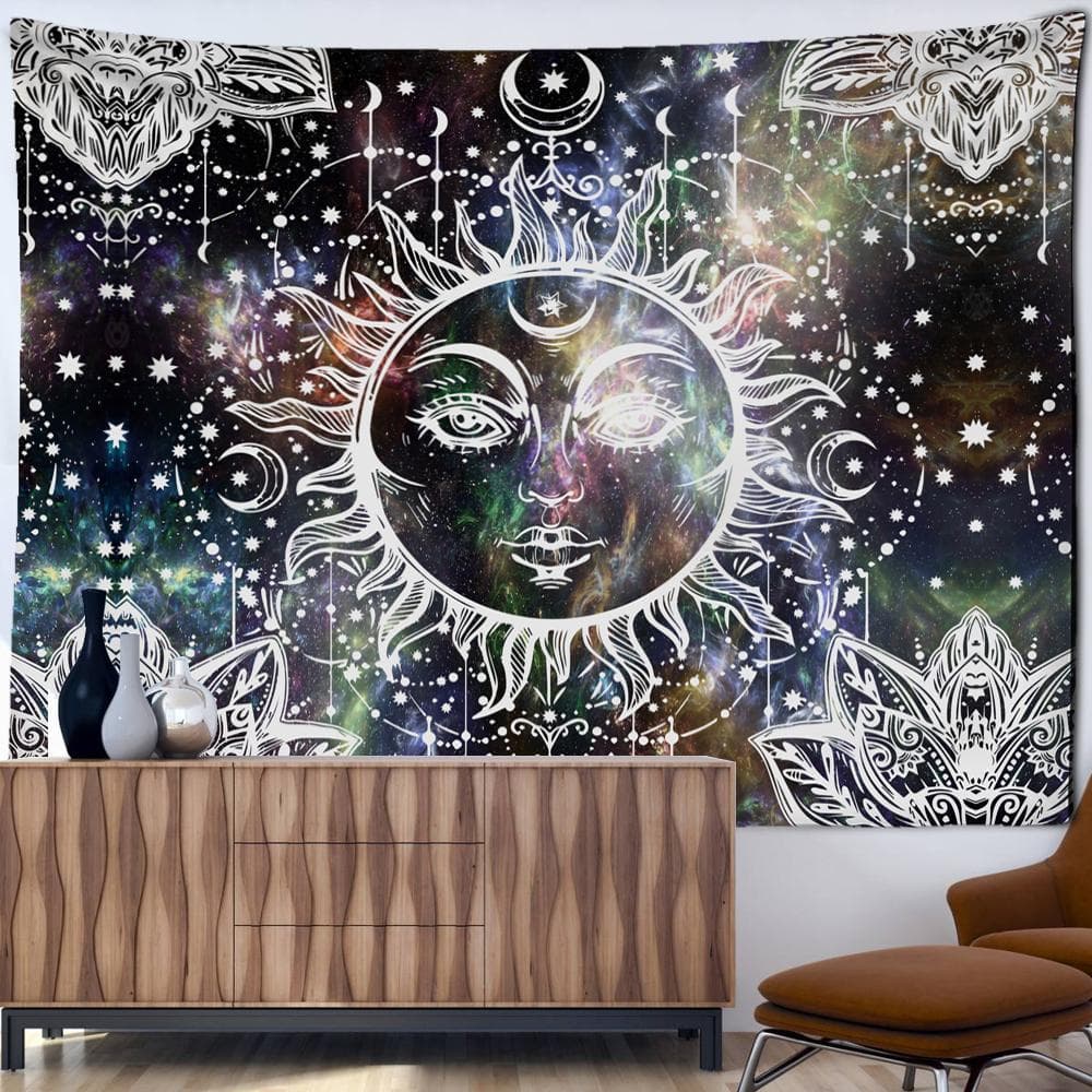 Indian Mandala Tapestry Wall Hanging Bohemian Art Hippie Tapiz Witchcraft Dormitory Bedroom Room Home Decor 95x73CM