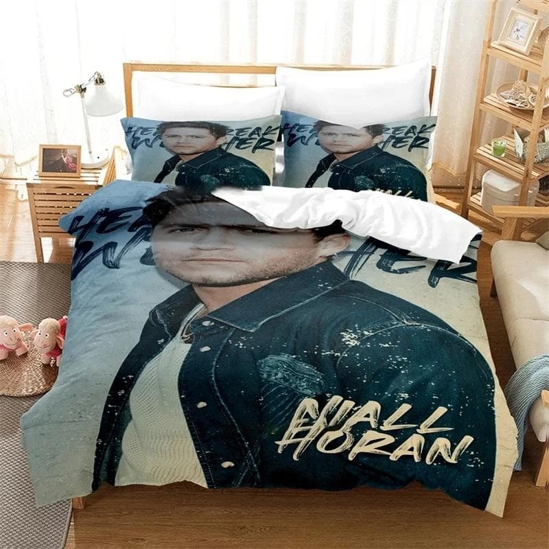 3D Print Niall Horan Bedding Set,Duvet Cover Comforter Bed Set Quilt Cover Pillowcase,King Queen Twin Size Boys Girls Adults 70x133cm 2pcs