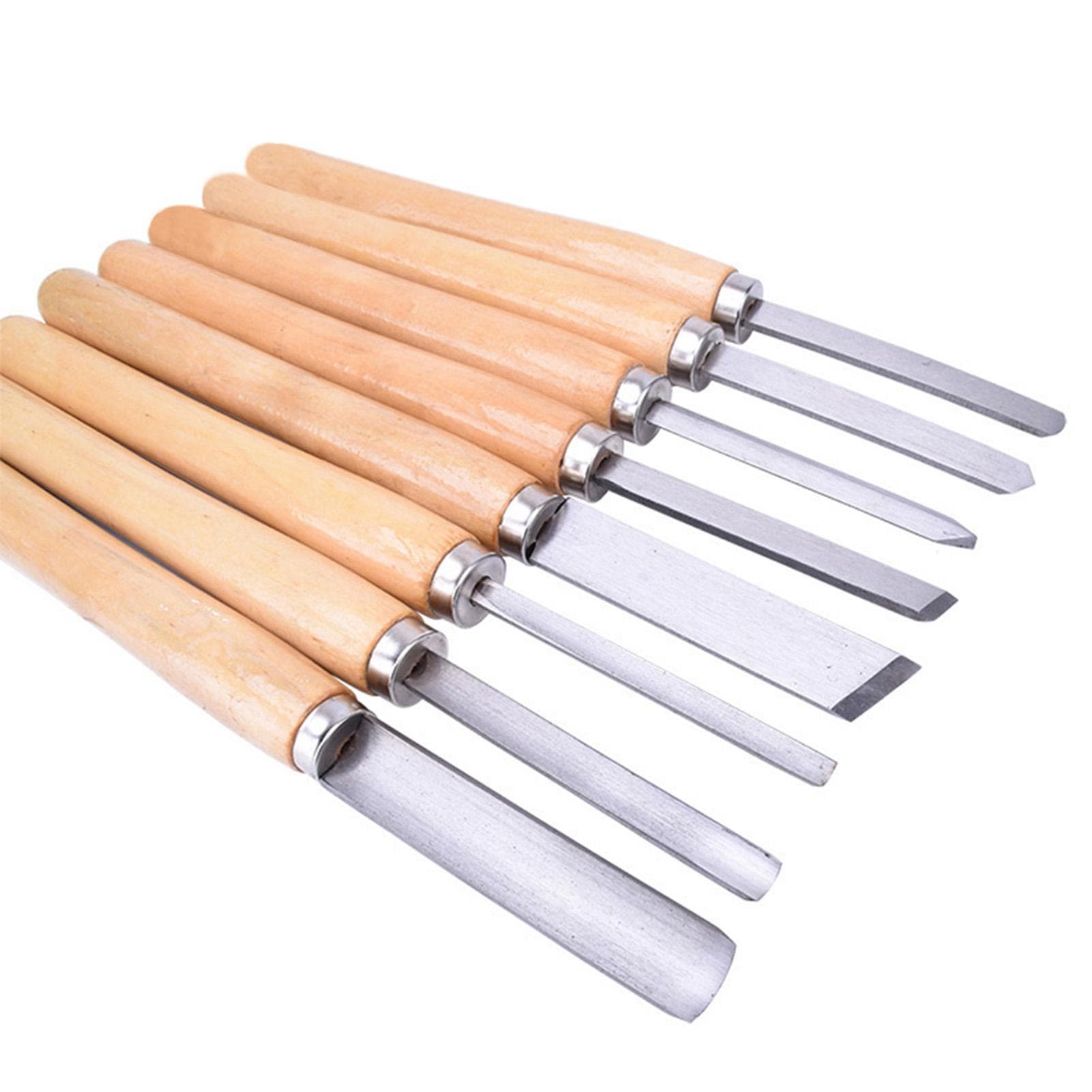 8Pcs Wood Lathe Chisel Set Turning Tools Woodworking Gouge Skew Parting Spear 8Pcs