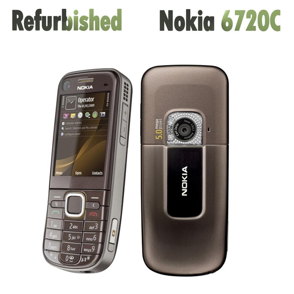 Refurbished Nokia Original Nokia 6720 Classic 3G Mobile Phone With 1 SIM 1 batterty 1 charger brown