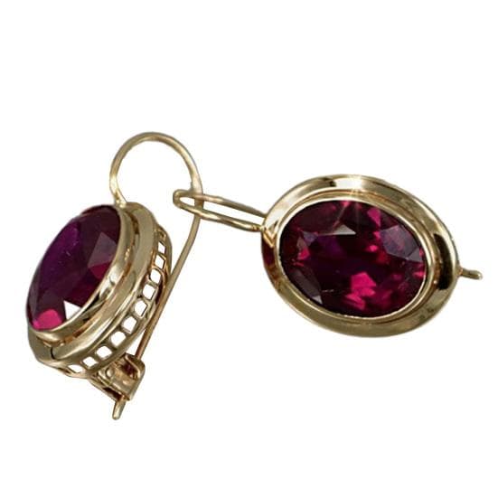 1 Pair Red Rhinestone Women Earrings Oval Hollow Shiny Clip Earrings Wedding Jewelry