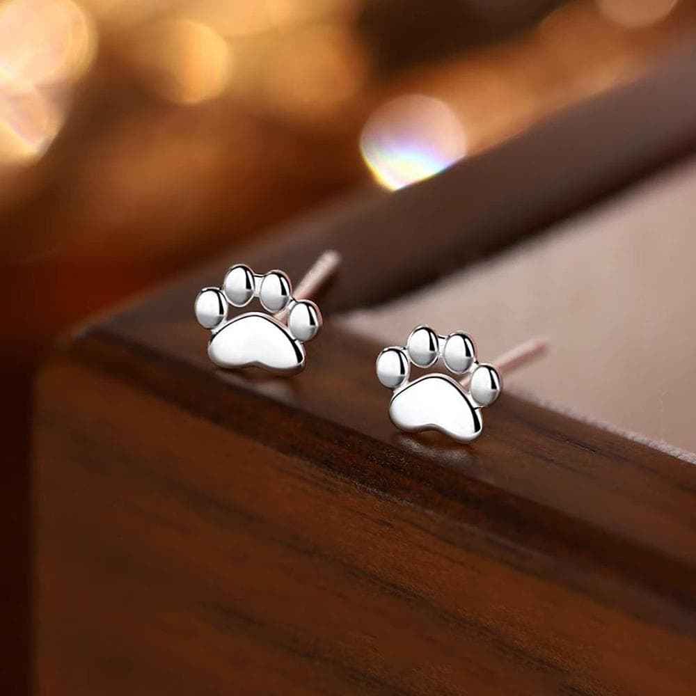 925 Silver Needle Mini Paw Animal Stud Earrings For Women Party Classic Fine Jewelry Minimalist Accessories