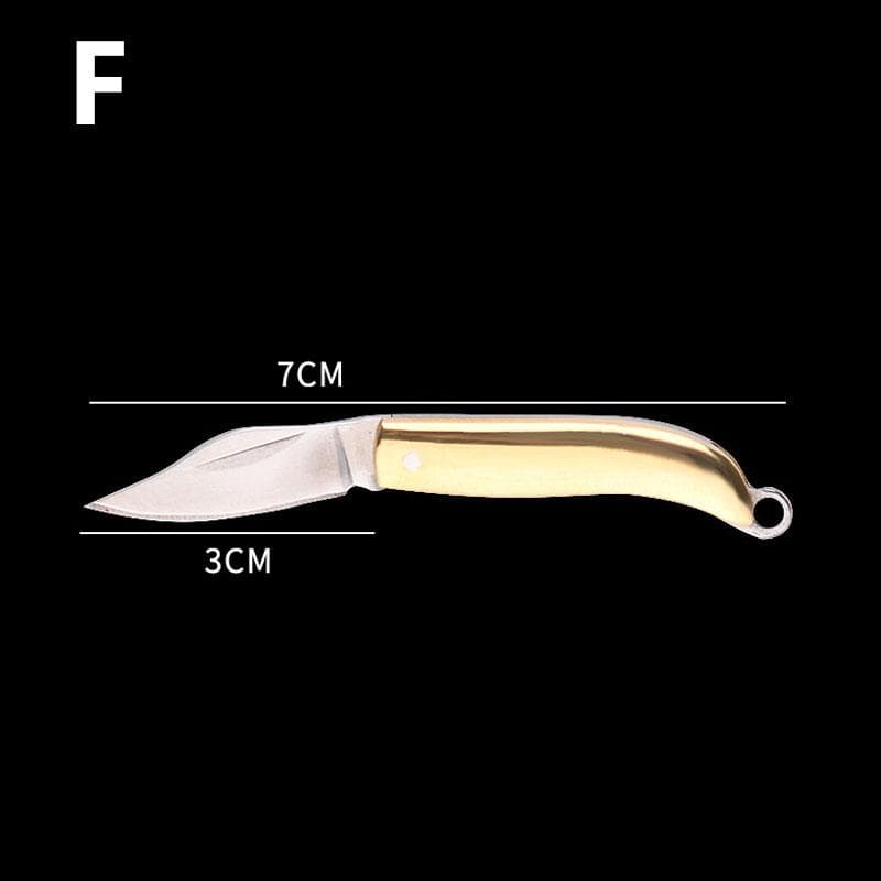 1PC Brass Miniature Keychain Folding Knife Mini Tool Pocket Knife Stainless Steel F