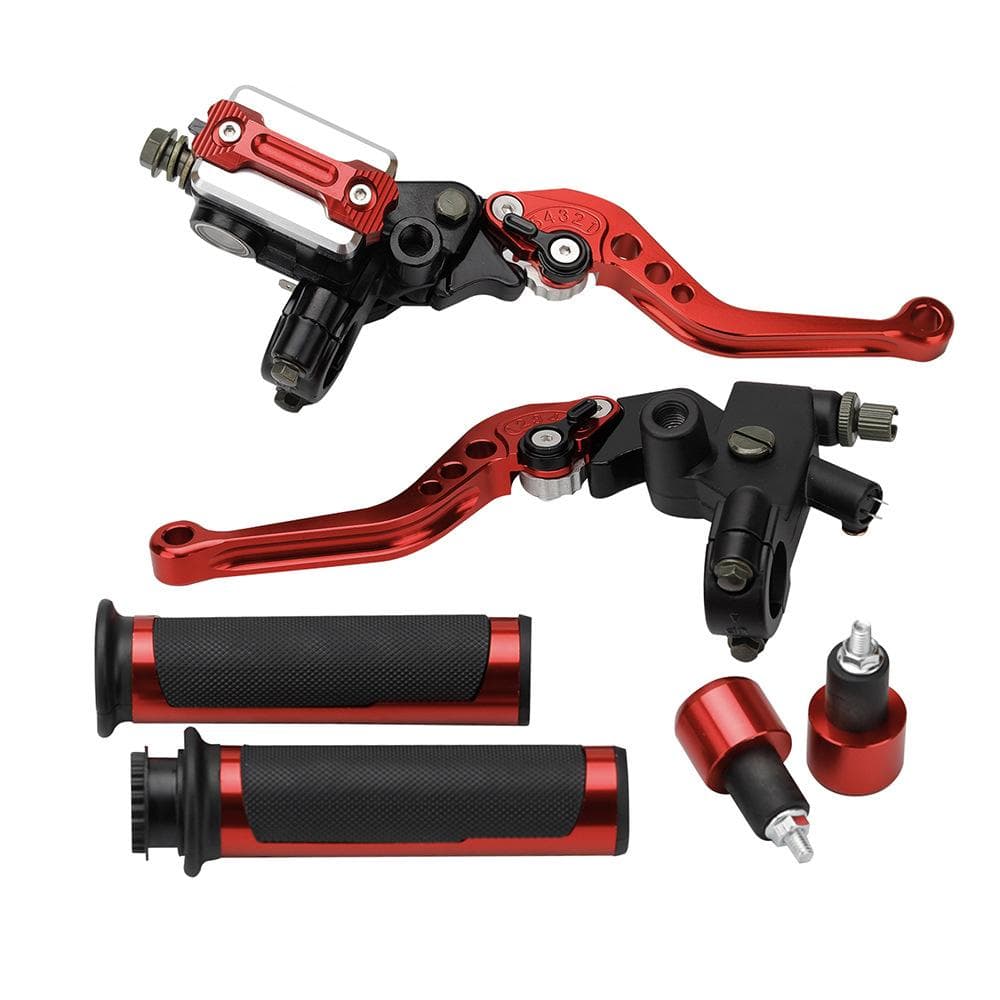 Motorcycle 78 22mm Handlebar Brake Master Cylinder Clutch Lever Left & Right Set Universal Fit red