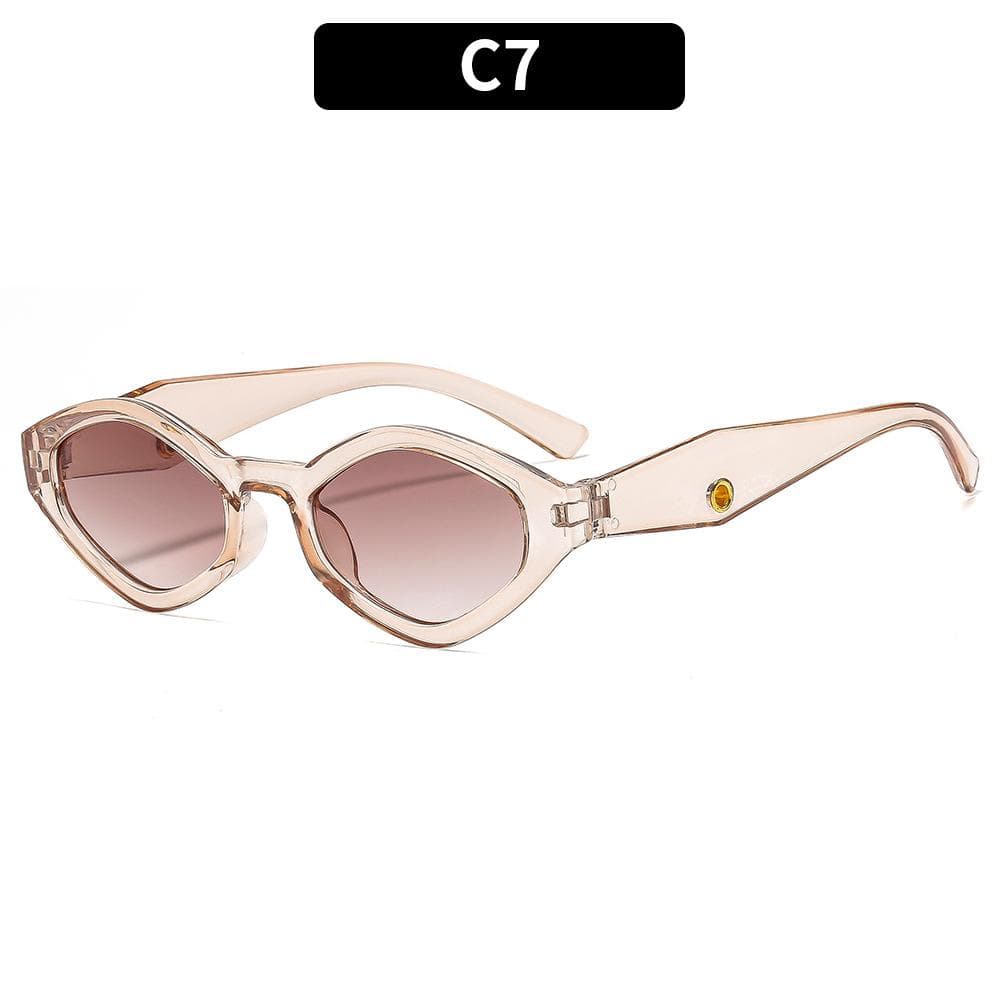 New Trendy Polygonal Women Sunglasses Small Frame UV400 Protection Luxury Brand Design for Outdoor Travel