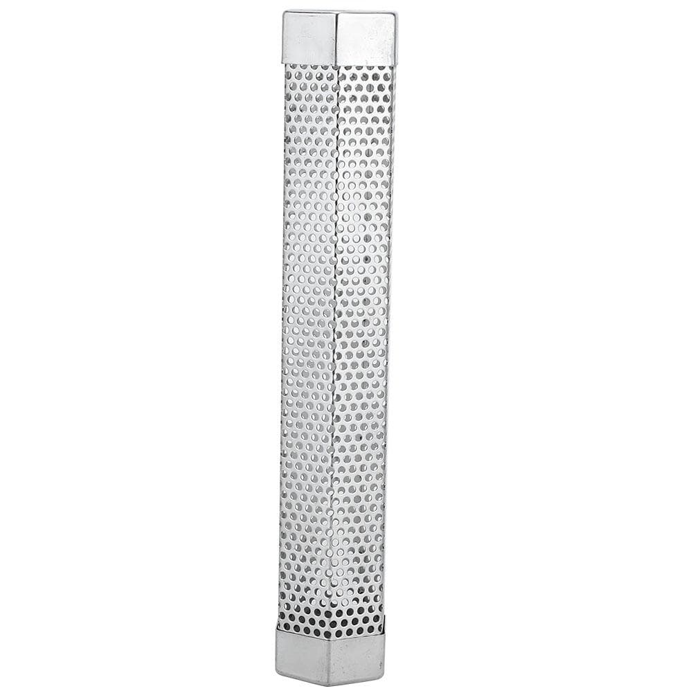 Portable 12in Stainless Steel BBQ Smoker Tube Barbecue Accessory for Electric Gas Charcoal Grill white