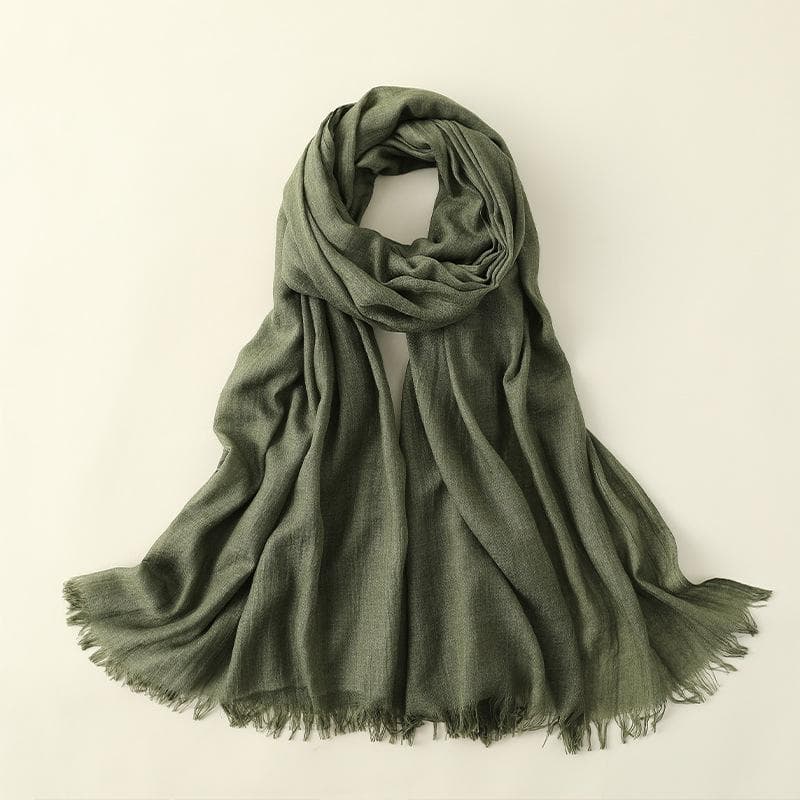 Summer Silk Scarf for Women, Fashionable Sun Protection and Shading, Beach Long Scarf, Solid Color Cotton and Linen Silk Scarf, Scarf 100*195CM