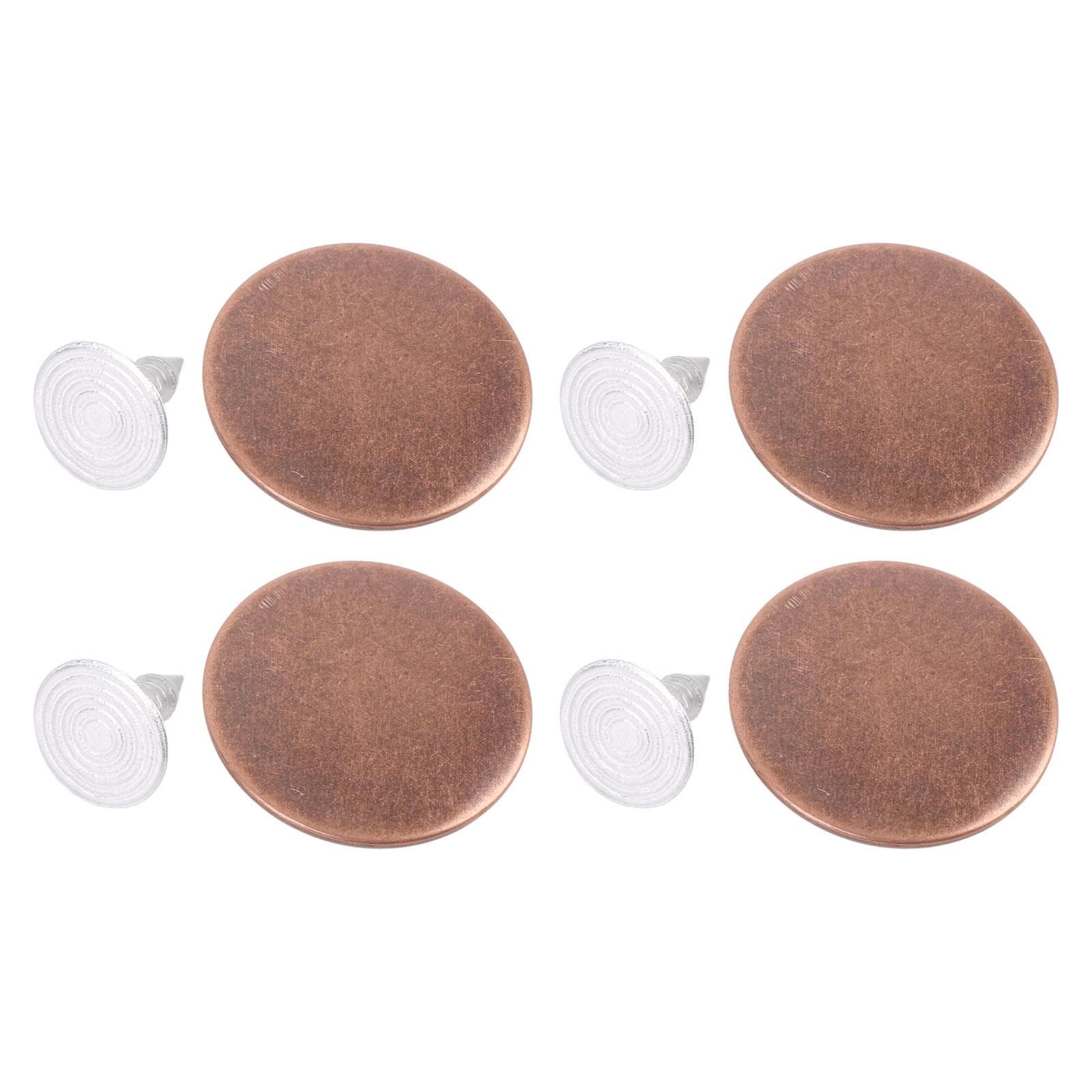 125 Sets 17mm Pants Button Smoothly Red Bronze Color Pants Thread Rivet with 2.5x8mm Pointed