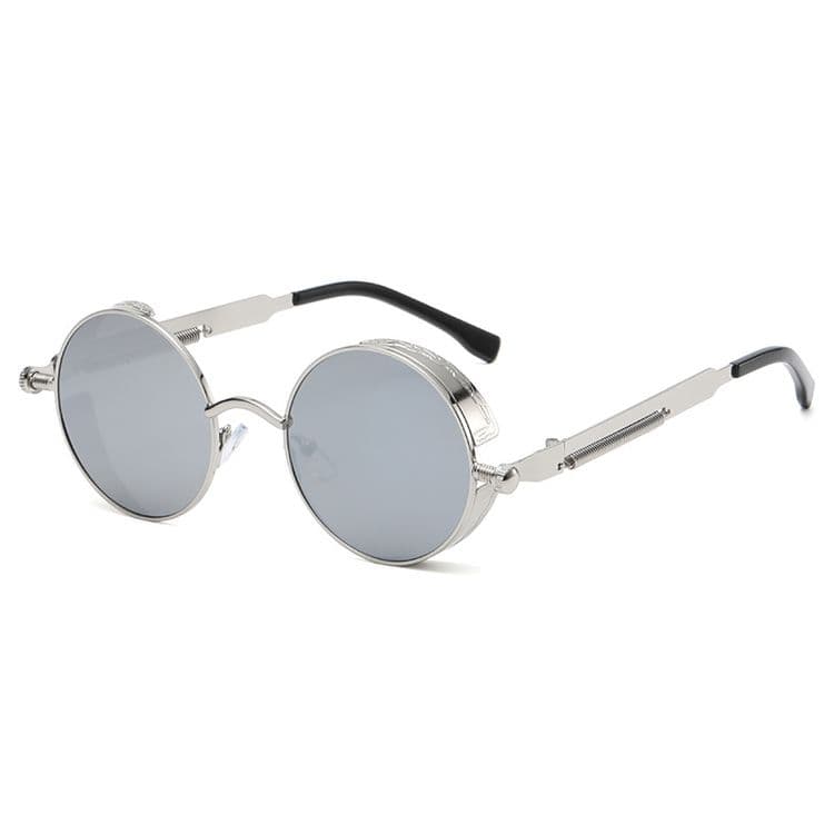 Metal Steampunk Sunglasses Men Women Fashion Round Glasses Brand Designer Vintage Sun Glasses High Quality Oculos de sol silver