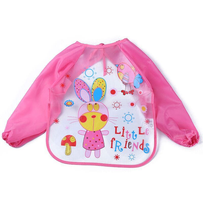 Waterproof Full Sleeve Bibs Children Apron Long Sleeve Feed Smock Bibs Kids Eating Breastplate Cloth
