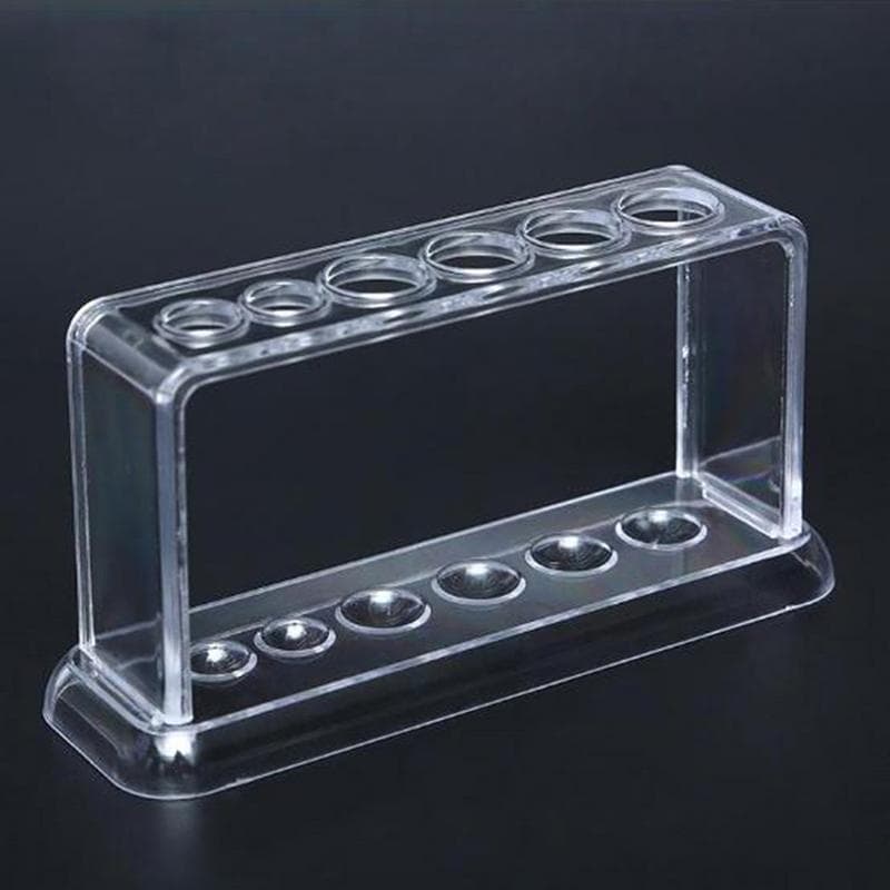 Transparent Plastic Clear Test Tube Rack 6 Holes Stand Lab Test Tube Stand Shelf 16.7*8*3cm One Size