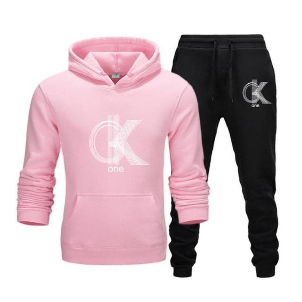 Men's Fashion Printed Hoodie+Pants Set, Casual Sportswear+Sportswear Set XL