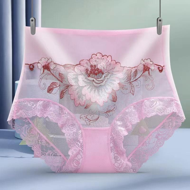 Women Fashion Shapers Lace Pantie Briefs Shapewear Lady Underwear L pink
