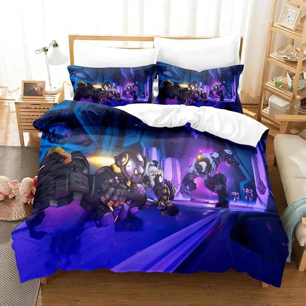 Game Overwatchs Bedding Set Boys Girls Twin Queen Size Duvet Cover Pillowcase Bed Kids Adult Fashion Home Textile Customizable US Twin 173x218cm