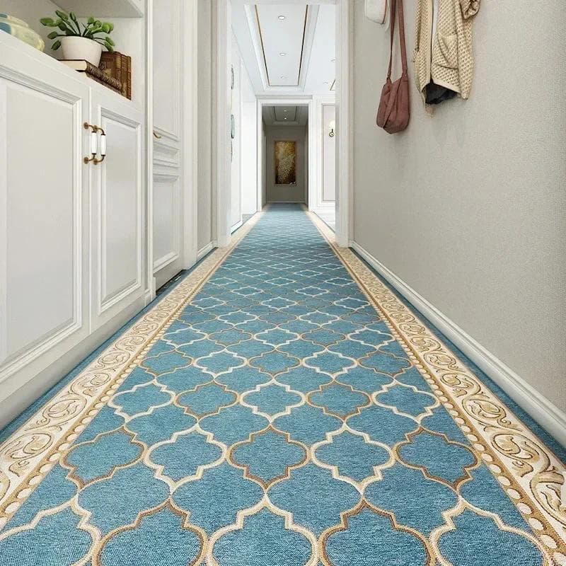 European Style Aisle Walkway Carpet Hallway Decor Area Rug Luxury Corridor Long Runner Passageway Doorway Floor Mats Non-slip 40x60cm