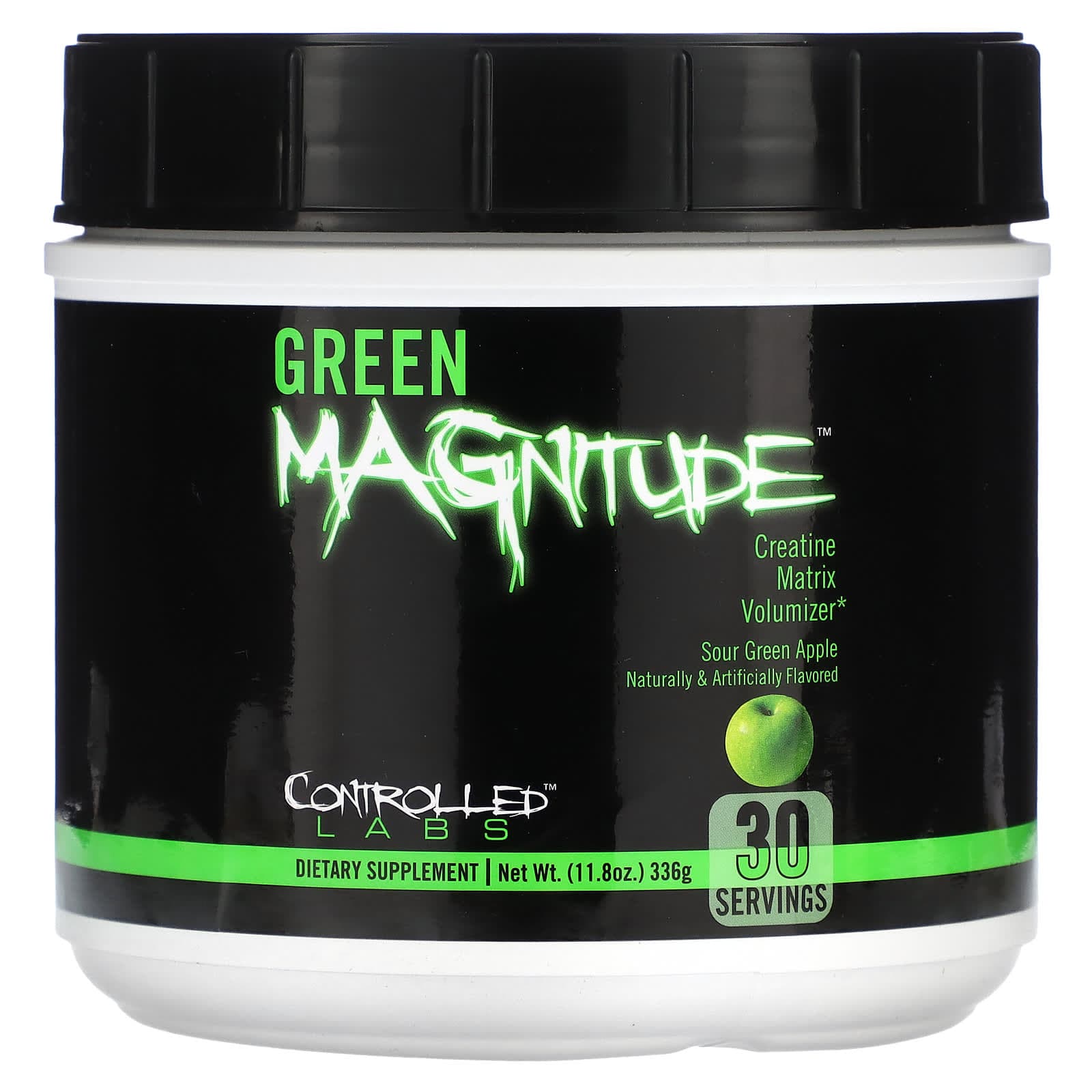 Controlled Labs, Green Magnitude, Creatine Matrix Volumizer, Sour Green Apple Flavor, 11.8 oz (336 g)