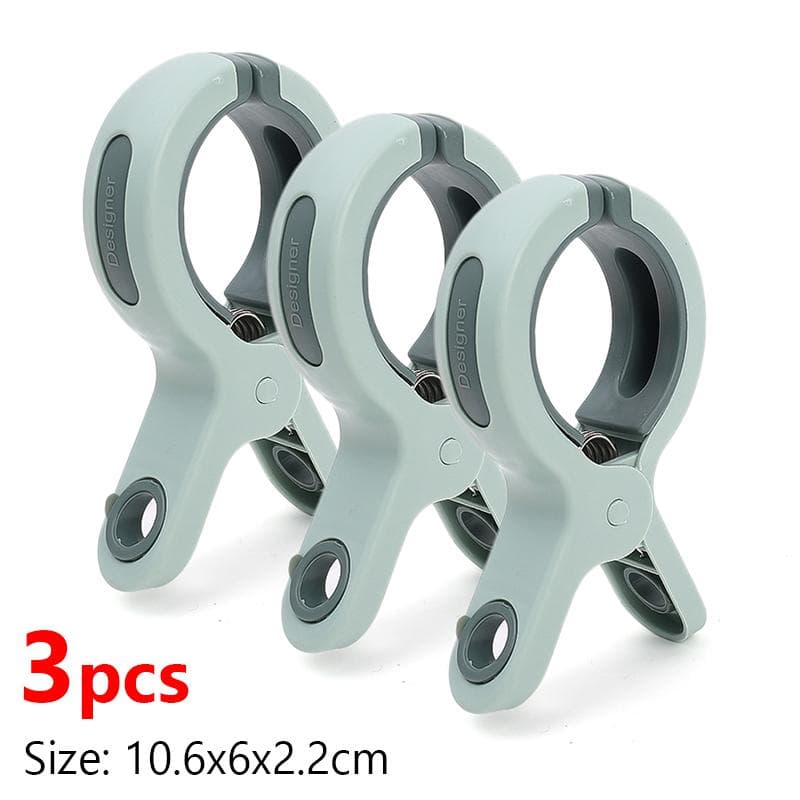 Large Beach Towel Clips Plastic Strong Windproof Clothes Pegs Quilt Hanging Clip Reusable Non-slip Fixed Drying Clothespin blue