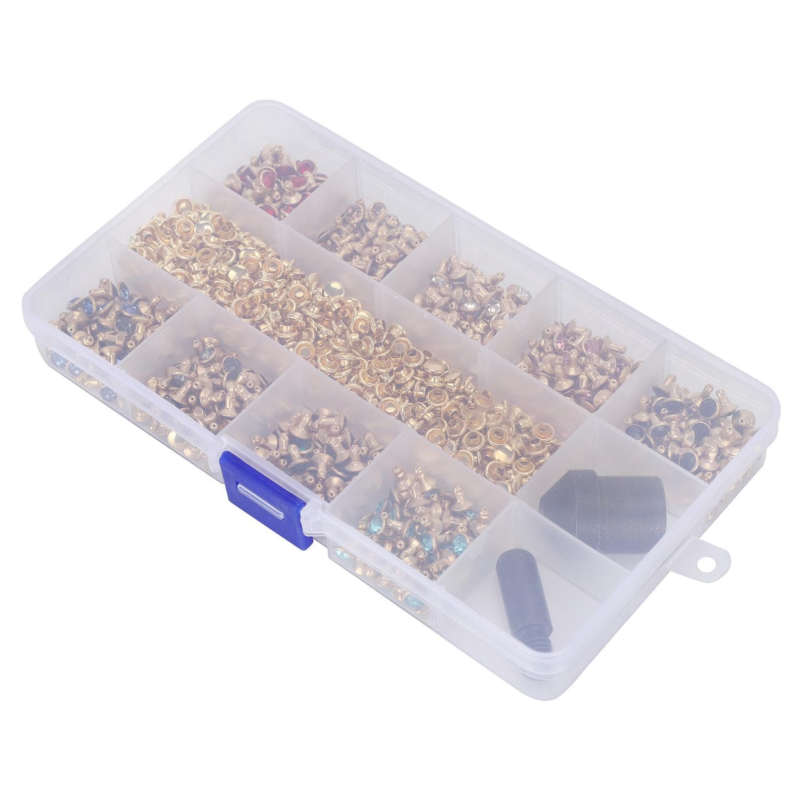 Crystal Rhinestone Rivets Studs with Hand Press Tools Hardware Decoration for DIY Leather Craft Bag