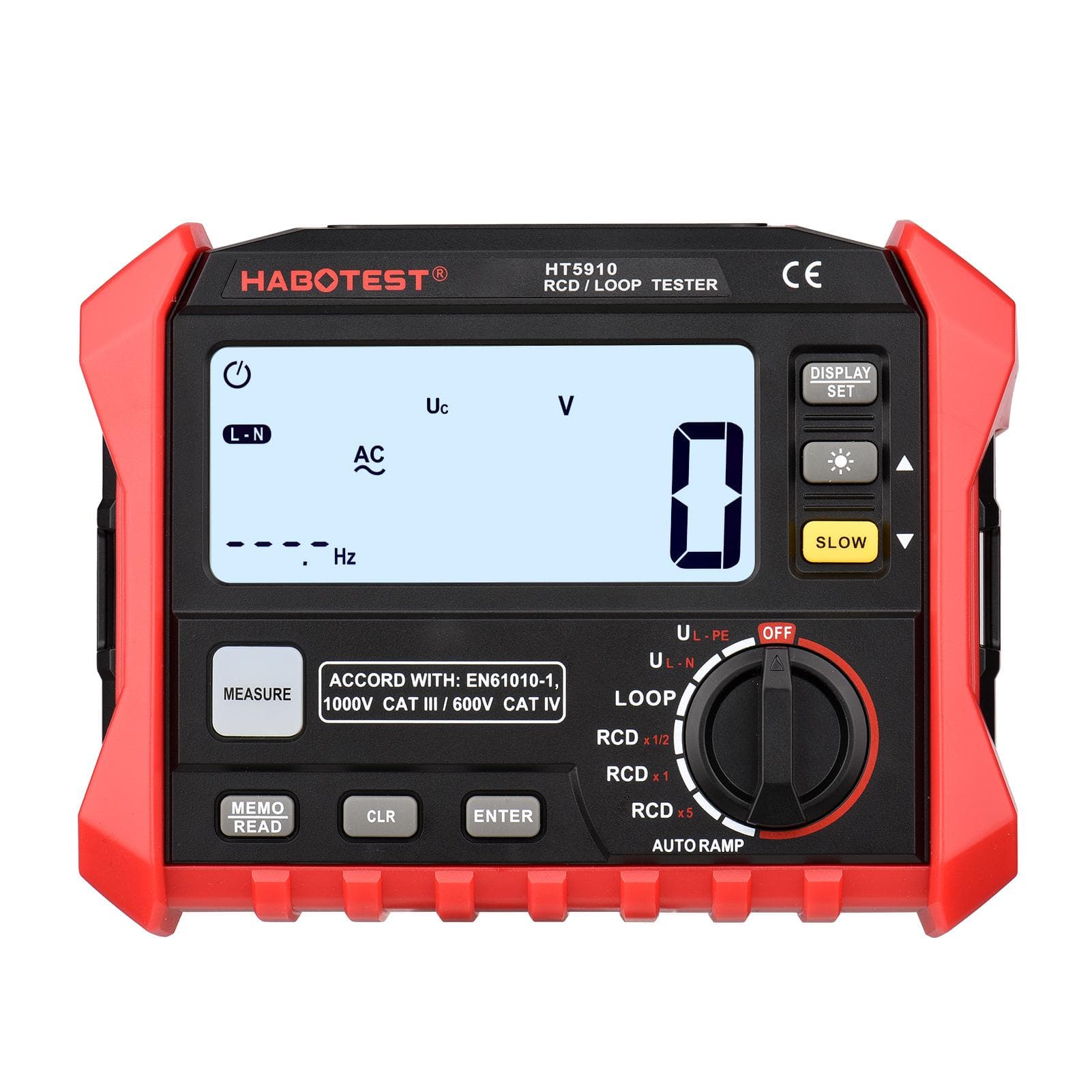 HABOTEST HT5910 4.7-inch LCD Digital Resistance Meter Leakage Switch Tester RCD/Loop Tester 1000