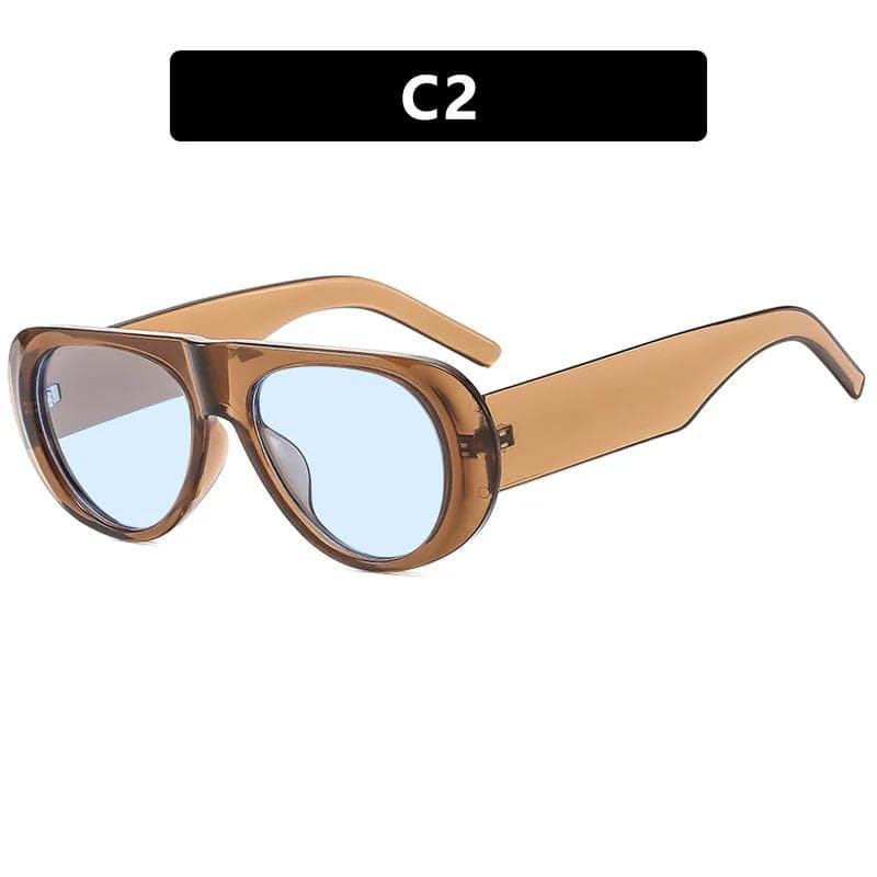 Retro Oversized Circular Sunglasses Fashionable Unisex Wide Leg Leopard Print UV Resistant Trendy Eyewear