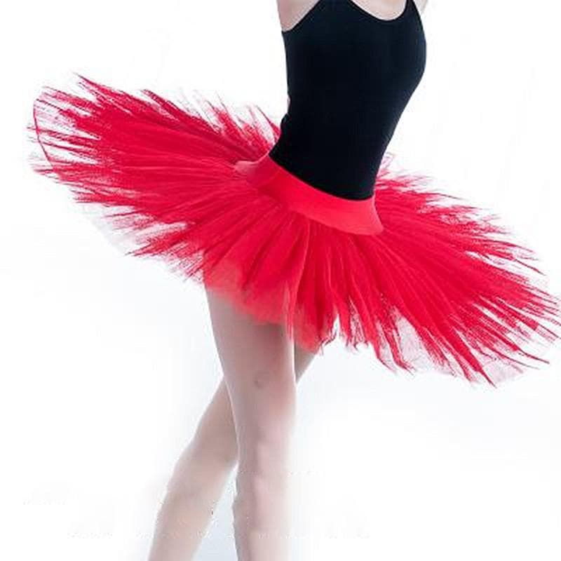 Professional Platter Tutu Black White Red Ballet Dance Costume for Women Tutu Ballet Adult Ballet Dance Skirt with Underwear 120cm red