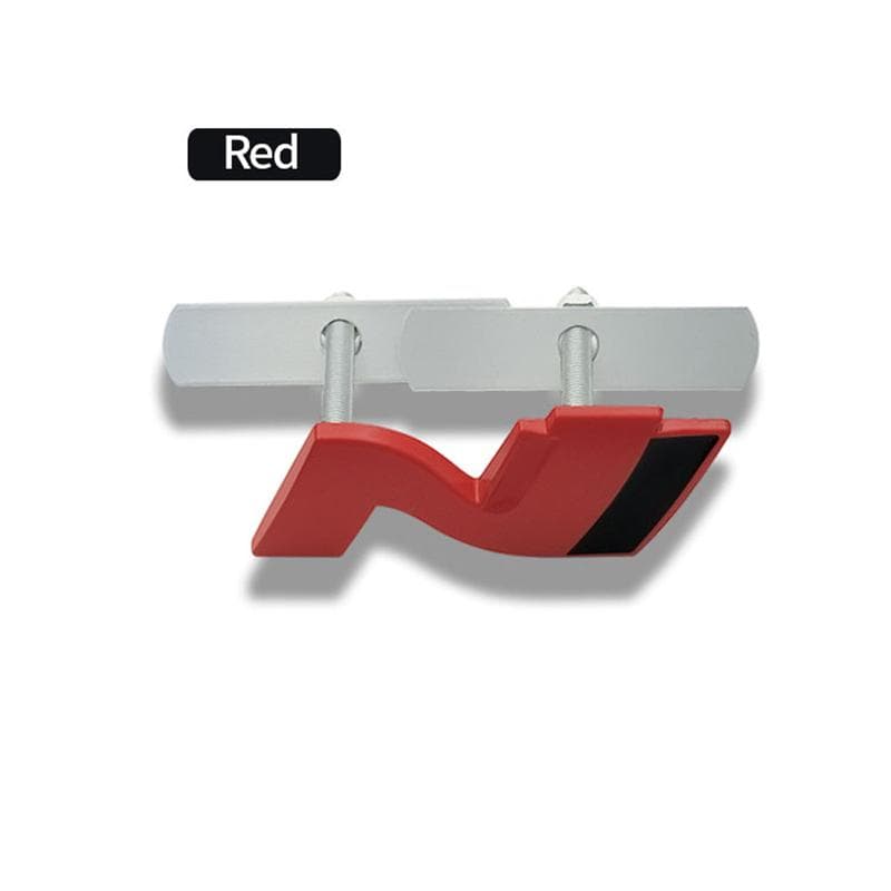 3D Metal N Emblem Grille Badge Stickers Decal For N LINE i30 i20 Sonata Accent Tucson Elantra IX35 Coolpad Azera Getz red