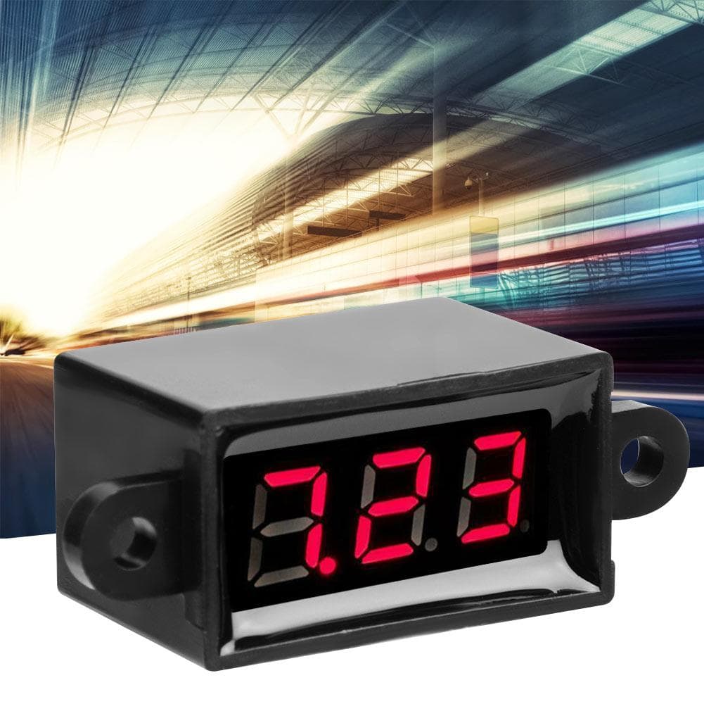 Digital Voltmeter 0.28inch Two Wire DC 3.030V LED Display Voltage Meter Waterproof (Green)