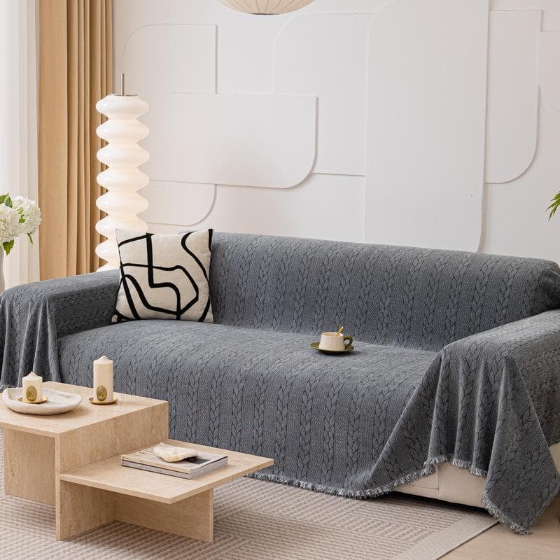 Solid Color Sofa Towel Chenille Sofa Towel Blanket Couch Cover Universal Anti-cat Scratch Jacquard Sofa Blanket 1/2/3/4 Seater 180x130cm1pcs