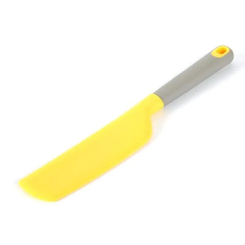 Large Silicone Baking Scraper Cream Scraper Jam Mixing Knife Cake Scraper Bread Knife Baking Tool yellow