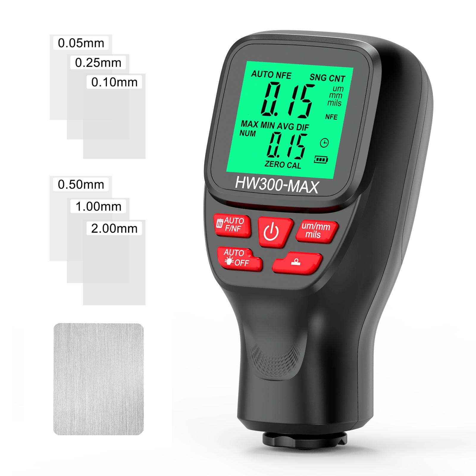 Coating Thickness Gauge Car Paint Thickness Gauge Measuring Metal Plating and Coating Thickness black