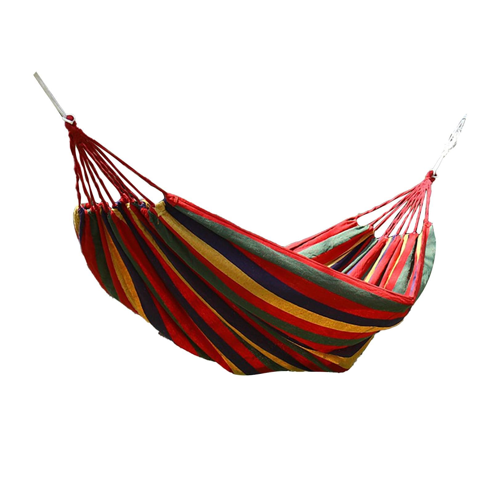Outdoor Hammock Comfortable Polyester Cotton Up To 440.9lbs Anti Rollover Portable Hammock for multicolour