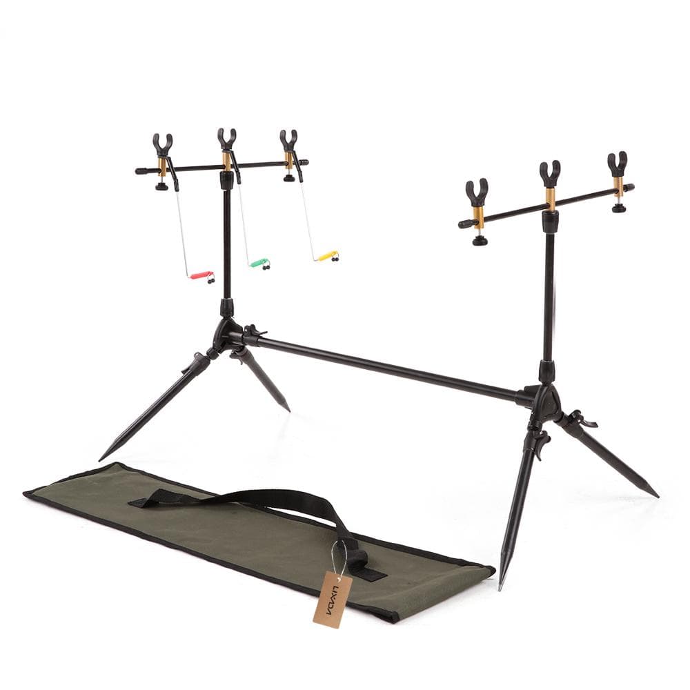 Lixada Adjustable Retractable Carp Fishing Rod Pod Stand Holder Fishing Pole Pod Stand with 3 Bite