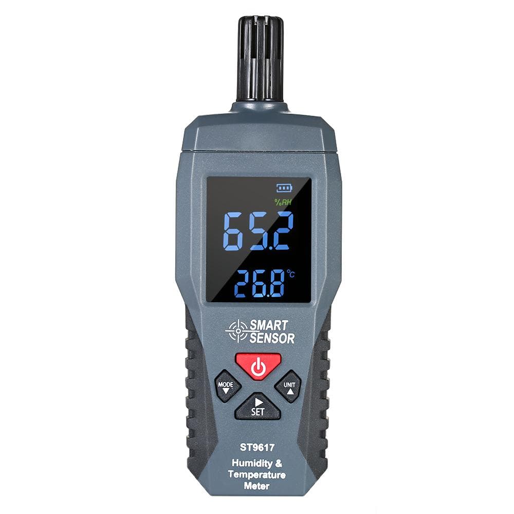 SMART SENSOR Humidity & Temperature Meter High Accuracy Digital LCD Display black