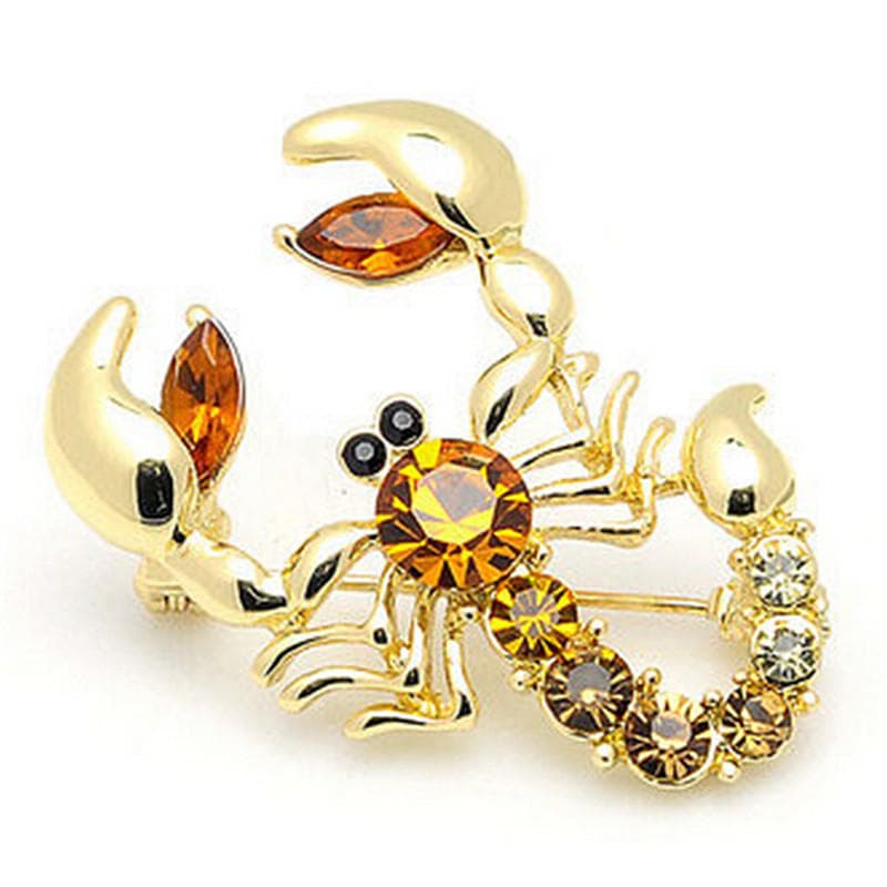 Brooch Shining Crystal Scarf Brooch Brooch Animal Scorpion Brooch Pin Honesty gold