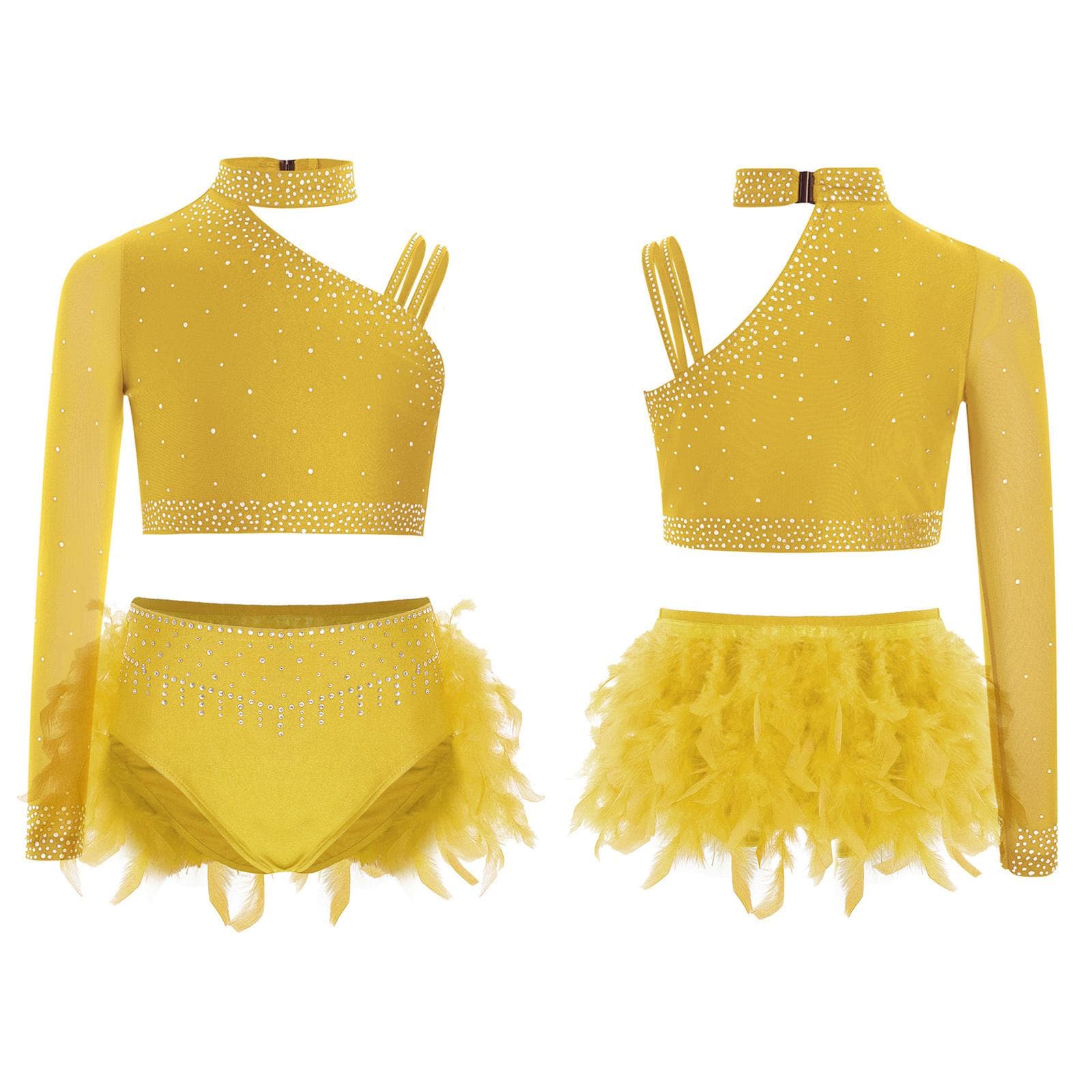 Little Girls Lyrical Dance Costume Ballet Skirted Leotards Sparkly Dancewear Ballroom Tutu Dress 13-14 Years yellow