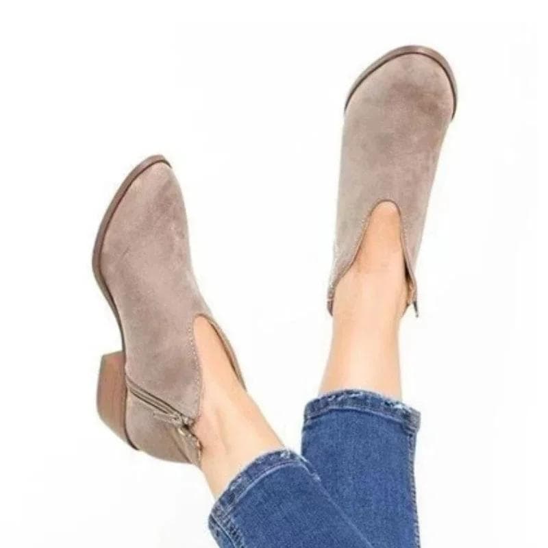 Fashion 2024 High Quality Women's Shoes Zip Women's Boots Fashion Leopard Print Modem Boots Brand Plus Size Square Heel Naked Boots 43 khaki